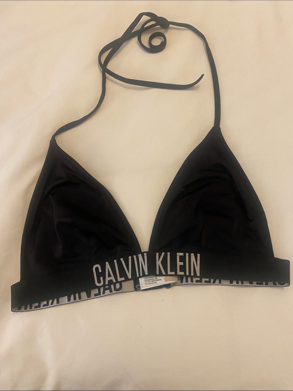 Calvin Klein Black Logo Triangle Bikini Top